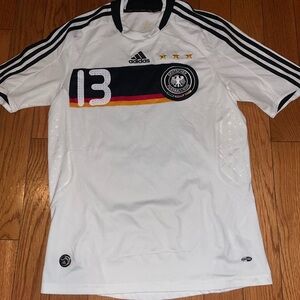 Adidas Men's White and Black Soccer Jersey